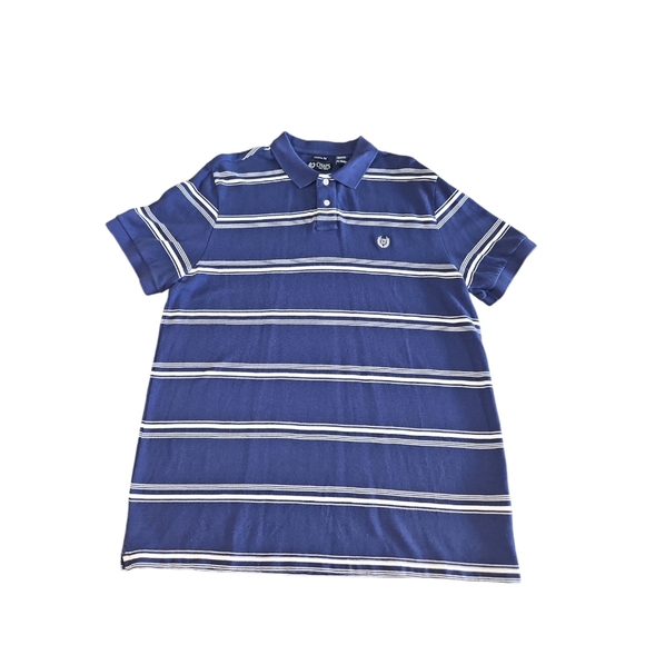 Chaps Men's Custom Fit Blue Striped Polo Size XL - Picture 1 of 7